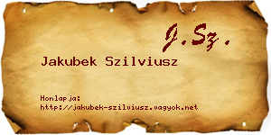 Jakubek Szilviusz névjegykártya